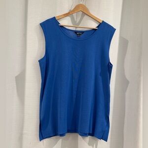 Misook Sleeveless Women Knit Tank Top in Color Blue Size OX